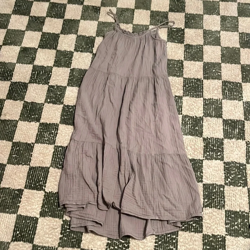 Daily Practice By Anthropologie Gauzy tiered dress in taupe - Picture 2 of 4